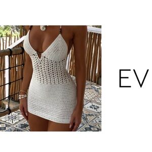 Out cast clothing Evelyn White Crochet Mini Dress